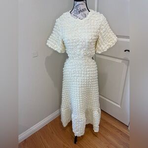 Endless Rose Size Small Off White Maxi Dress With Cut Out Waist.